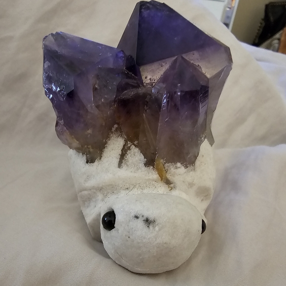 Amethyst 🐢Turtle! 365 grams, 9 x 9 cm (approx.) from head to end of Amethyst🐢 - Picture 5 of 17